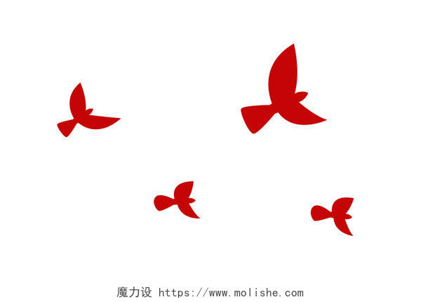 鸽子鸟类和平鸽红色剪影png素材